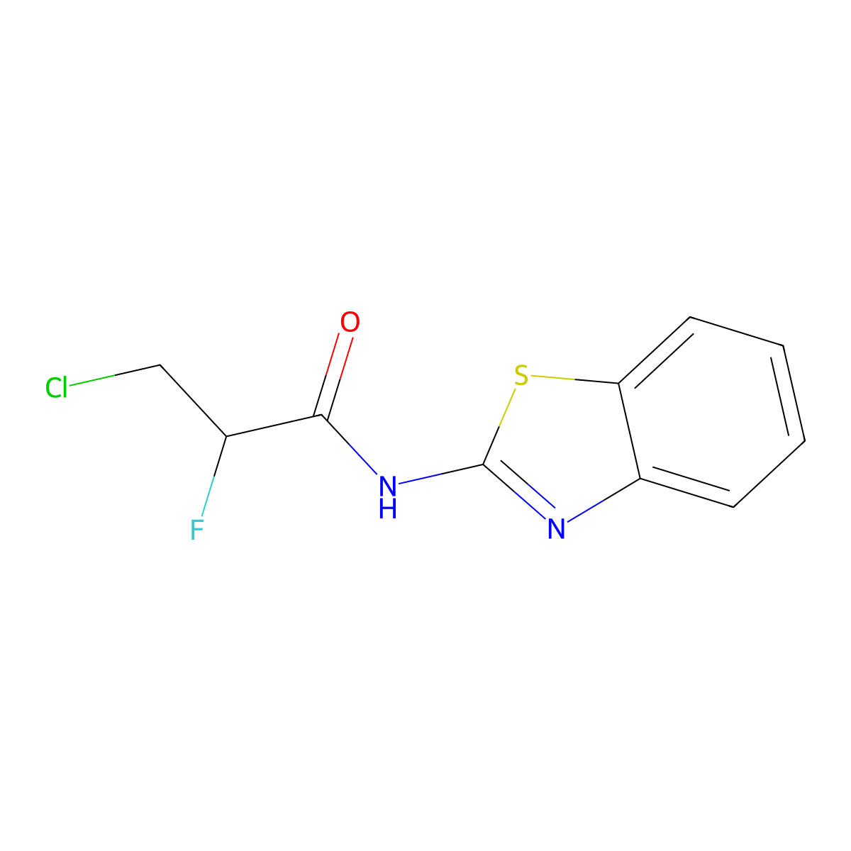 N-(1,3-benzothiazol-2-yl)-3-chloro-2-fluoropropanamide molecular structure, CAS 353474-27-8