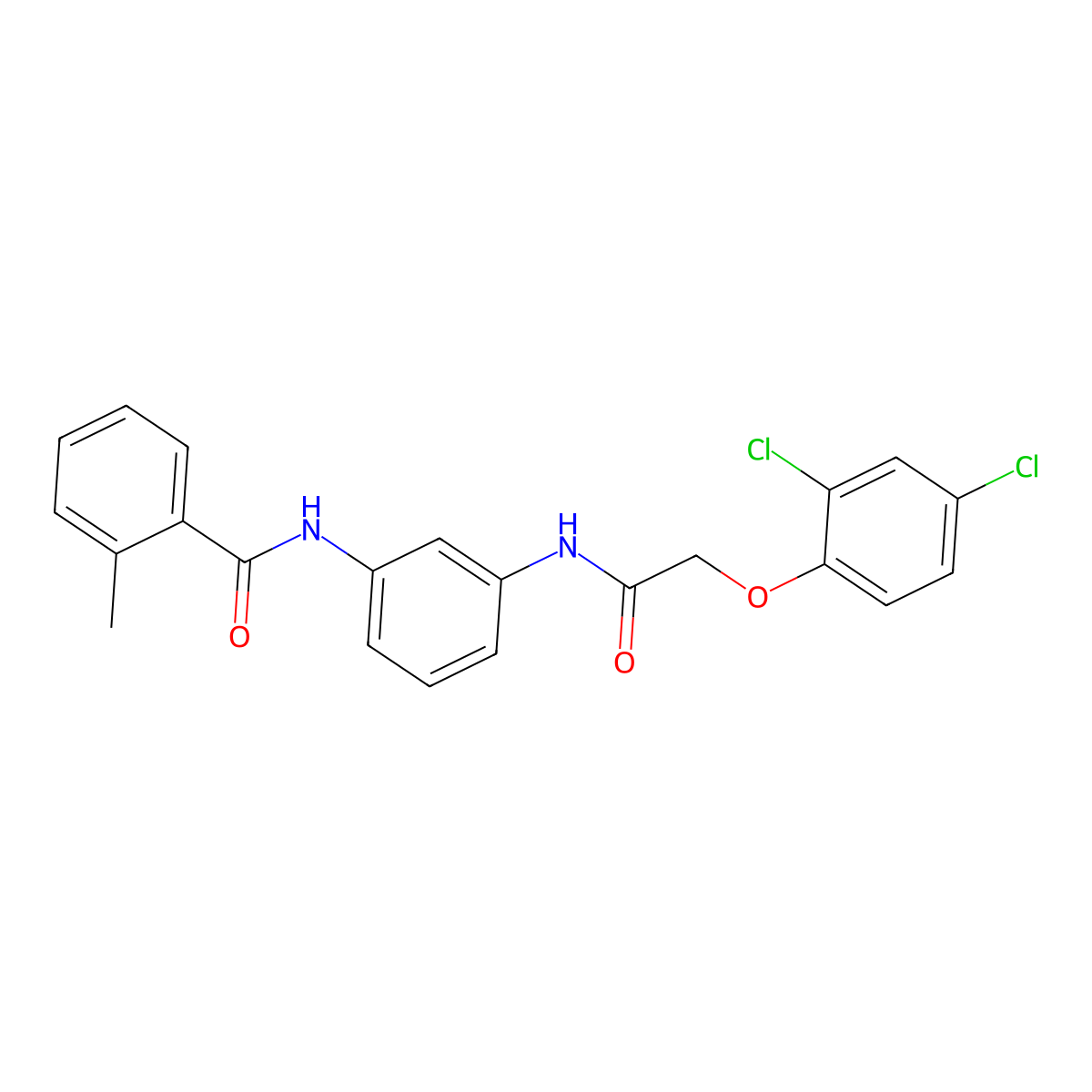 N-[3-[[2-(2,4-dichlorophenoxy)acetyl]amino]phenyl]-2-methylbenzamide molecular structure, CAS 353474-29-0