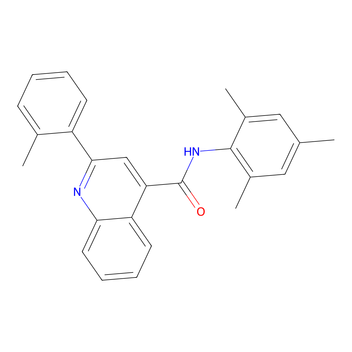2-(2-methylphenyl)-N-(2,4,6-trimethylphenyl)quinoline-4-carboxamide molecular structure, CAS 353474-51-8