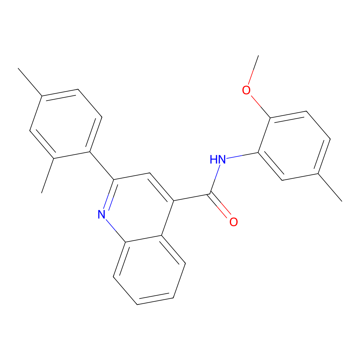 2-(2,4-dimethylphenyl)-N-(2-methoxy-5-methylphenyl)quinoline-4-carboxamide molecular structure, CAS 353474-61-0