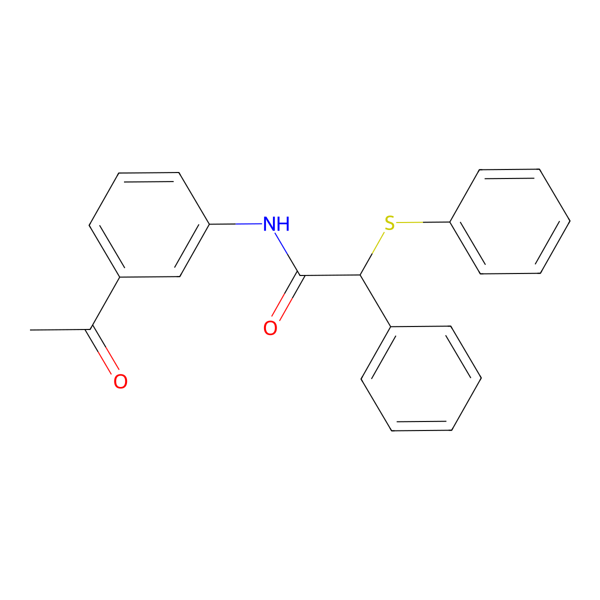 N-(3-acetylphenyl)-2-phenyl-2-(phenylsulfanyl)acetamide molecular structure, CAS 353474-85-8
