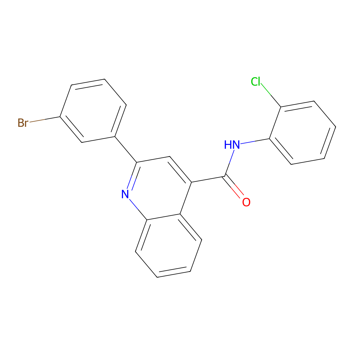 2-(3-bromophenyl)-N-(2-chlorophenyl)-4-quinolinecarboxamide molecular structure, CAS 353474-88-1