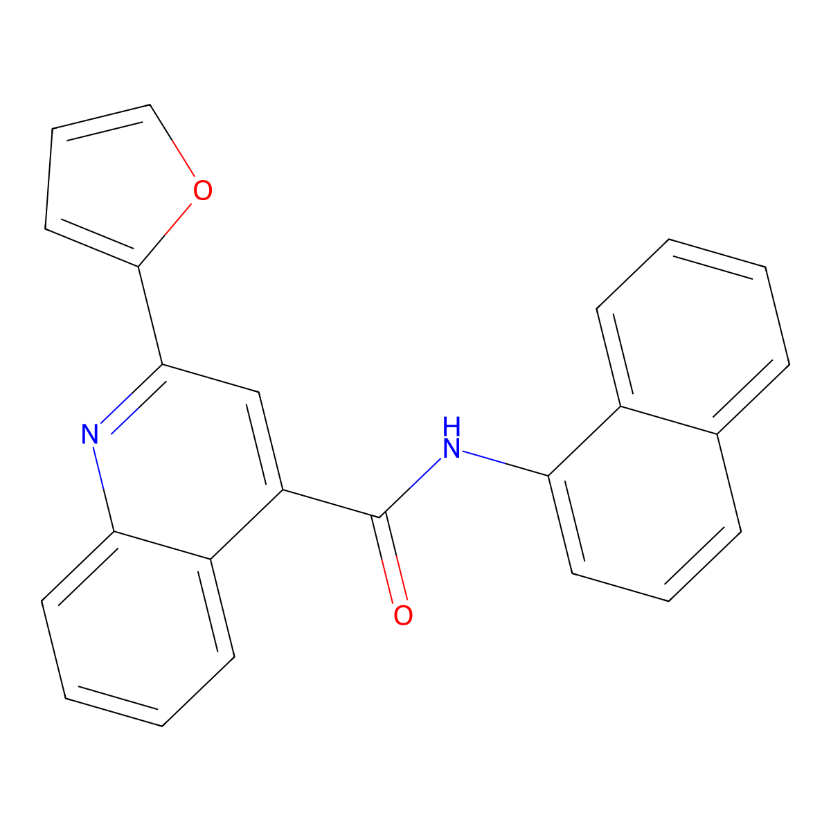 2-(furan-2-yl)-N-naphthalen-1-ylquinoline-4-carboxamide molecular structure, CAS 353474-89-2