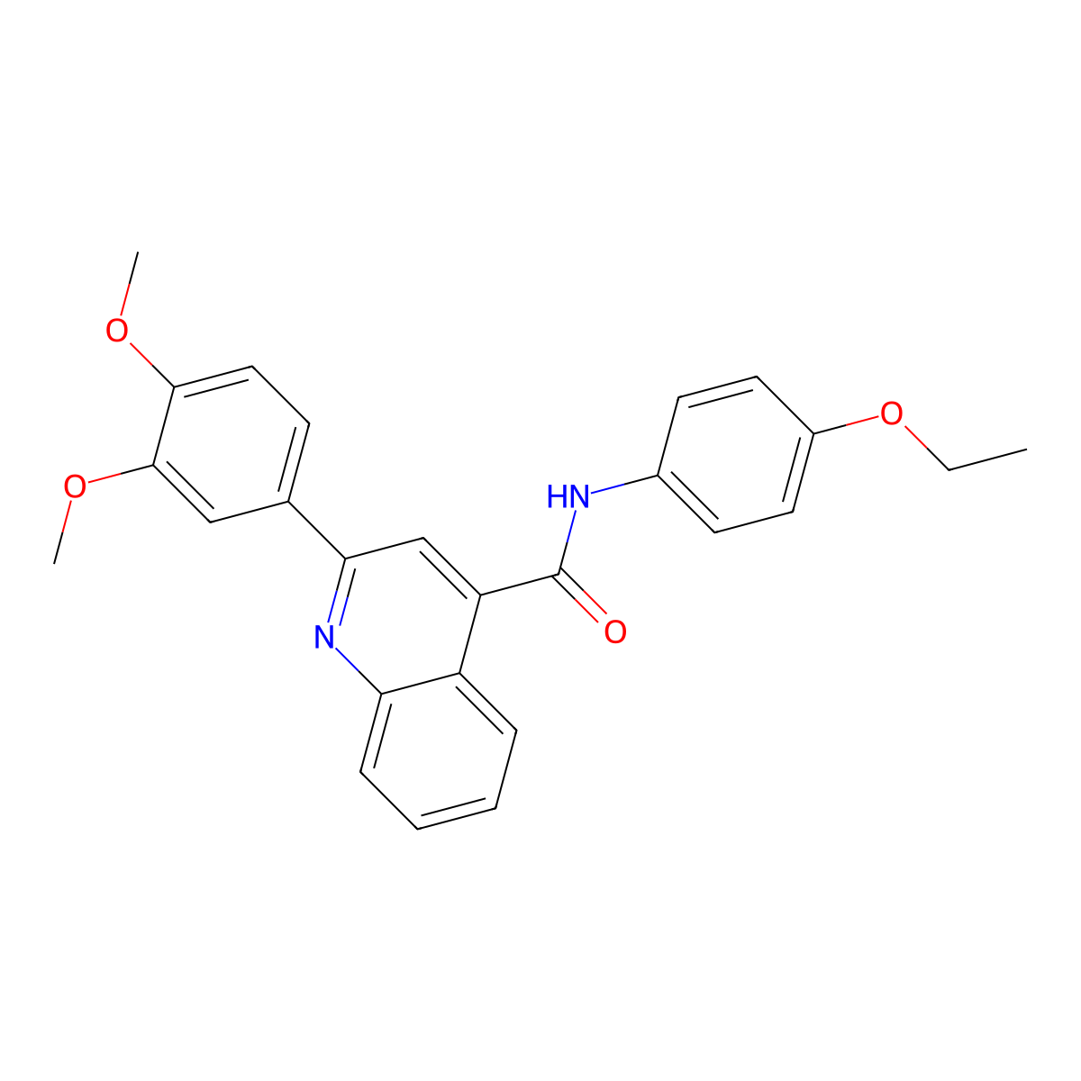2-(3,4-dimethoxyphenyl)-N-(4-ethoxyphenyl)quinoline-4-carboxamide molecular structure, CAS 353474-91-6