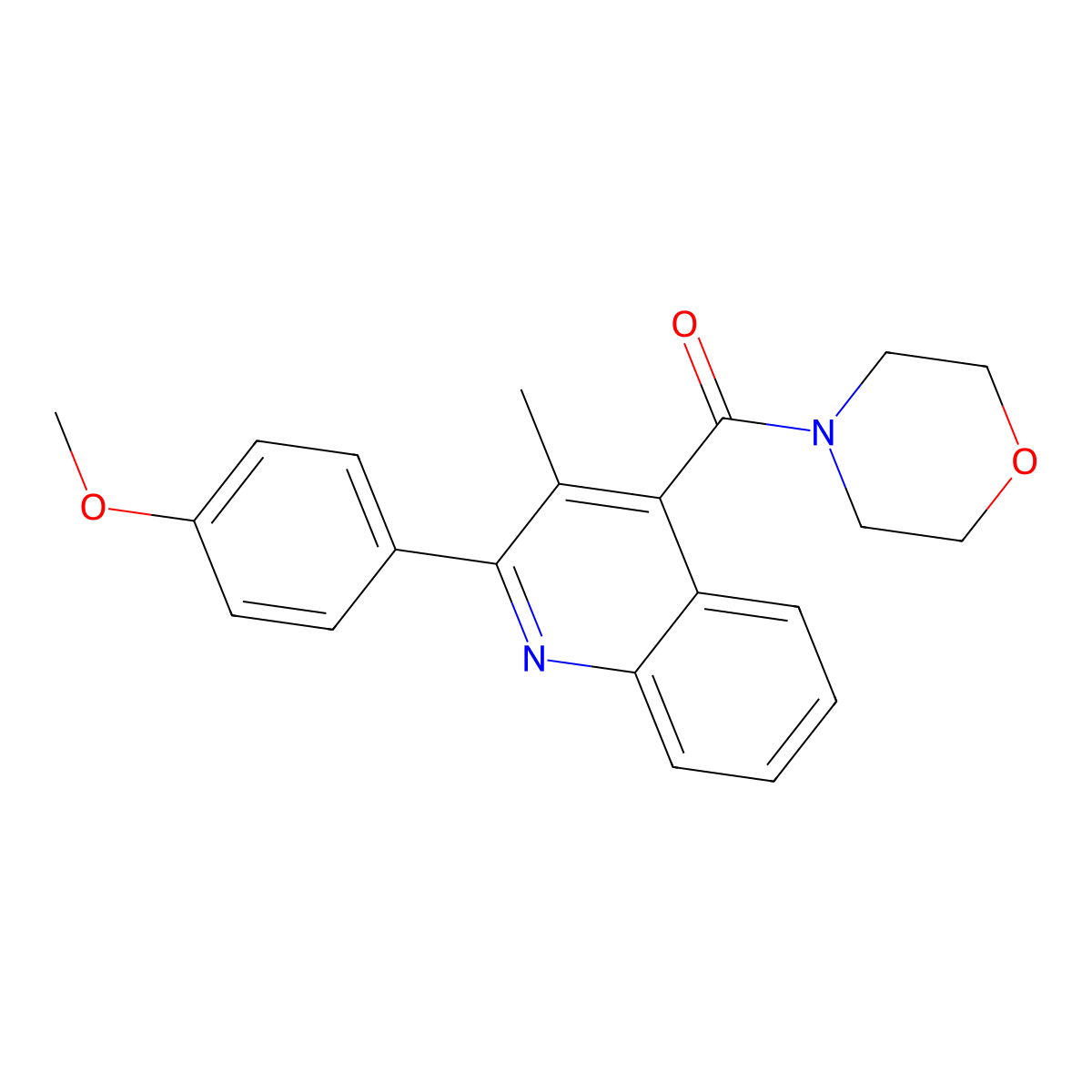 [2-(4-Methoxyphenyl)-3-methylquinolin-4-yl]-morpholin-4-ylmethanone molecular structure, CAS 353474-92-7
