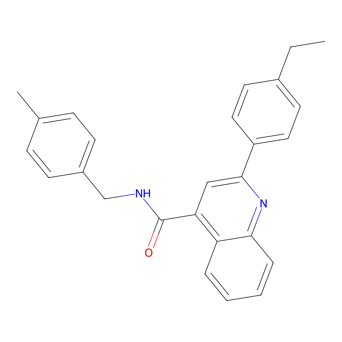 2-(4-ethylphenyl)-N-[(4-methylphenyl)methyl]quinoline-4-carboxamide molecular structure, CAS 353475-09-9