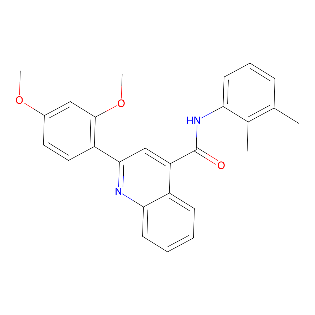 2-(2,4-dimethoxyphenyl)-N-(2,3-dimethylphenyl)quinoline-4-carboxamide molecular structure, CAS 353475-41-9