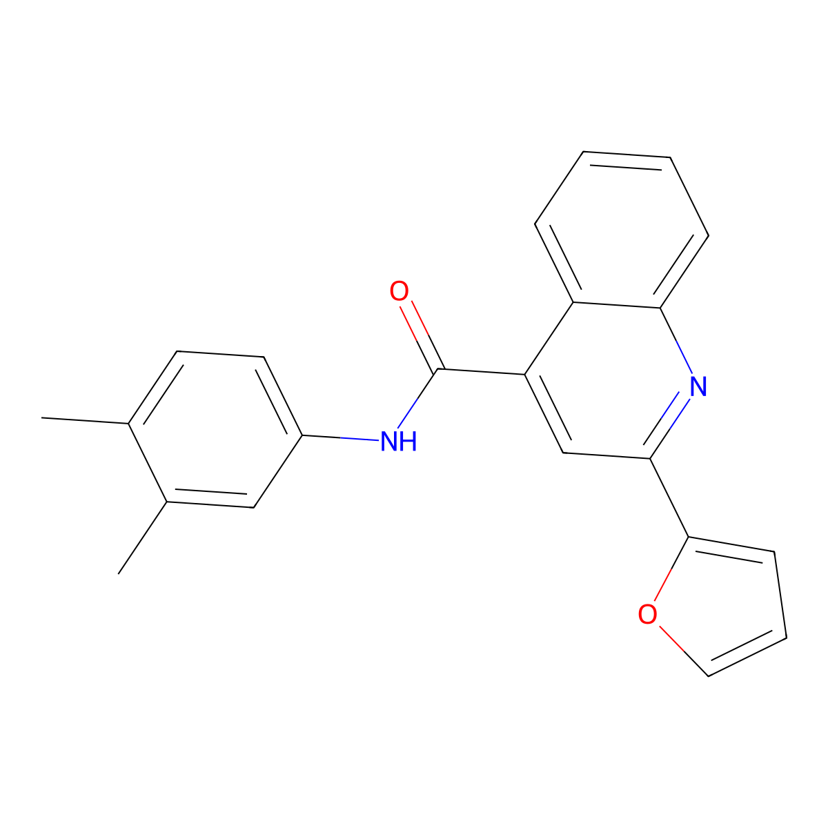 N-(3,4-dimethylphenyl)-2-(furan-2-yl)quinoline-4-carboxamide molecular structure, CAS 353475-58-8