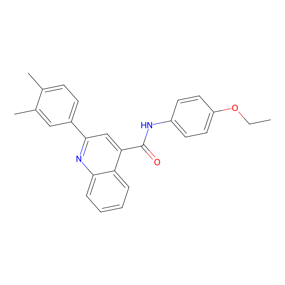 2-(3,4-dimethylphenyl)-N-(4-ethoxyphenyl)quinoline-4-carboxamide molecular structure, CAS 353475-81-7