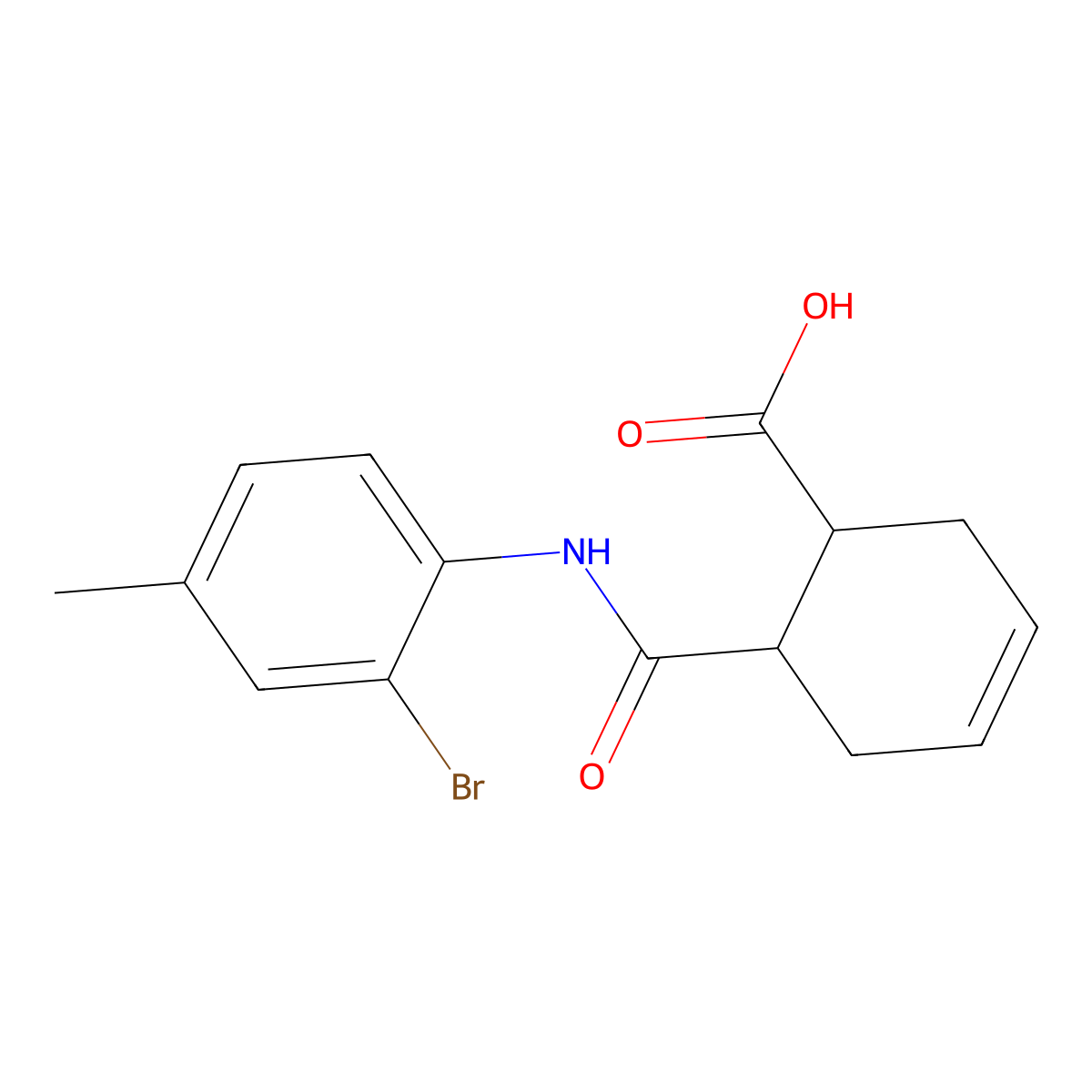 6-[(2-Bromo-4-methylphenyl)carbamoyl]cyclohex-3-ene-1-carboxylic acid molecular structure, CAS 353475-96-4