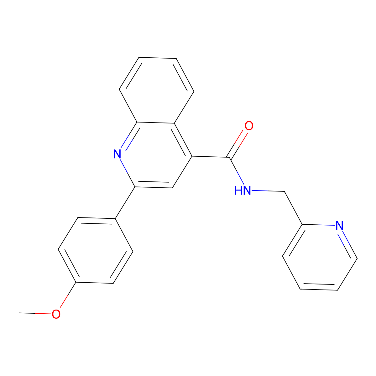 2-(4-methoxyphenyl)-N-(pyridin-2-ylmethyl)quinoline-4-carboxamide molecular structure, CAS 353475-99-7