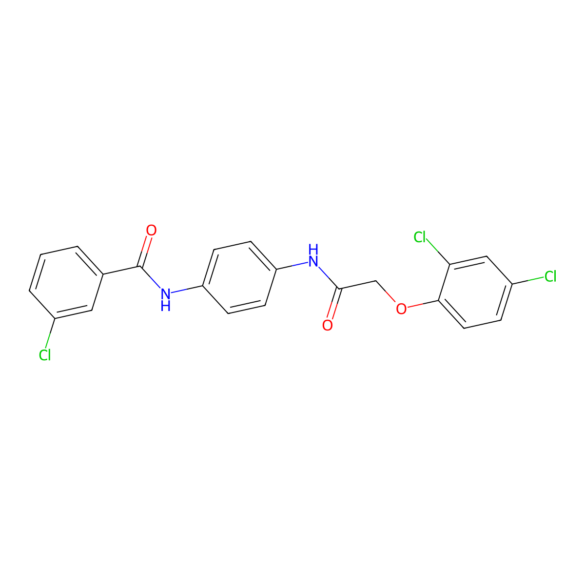 3-chloro-N-[4-[[2-(2,4-dichlorophenoxy)acetyl]amino]phenyl]benzamide molecular structure, CAS 353476-65-0