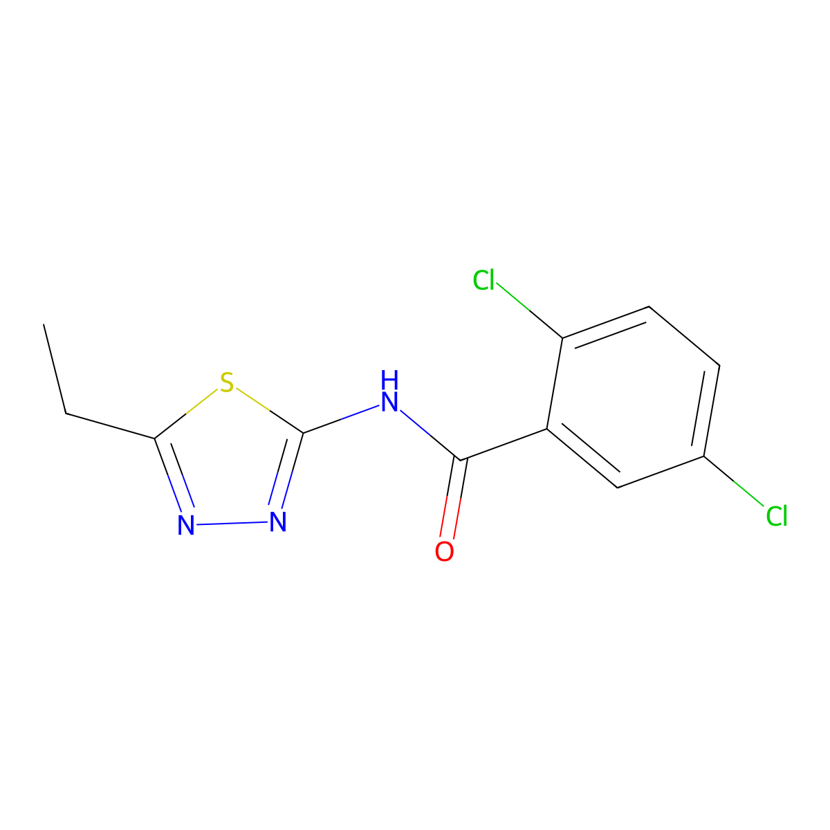 2,5-dichloro-N-(5-ethyl-1,3,4-thiadiazol-2-yl)benzamide molecular structure, CAS 353476-74-1
