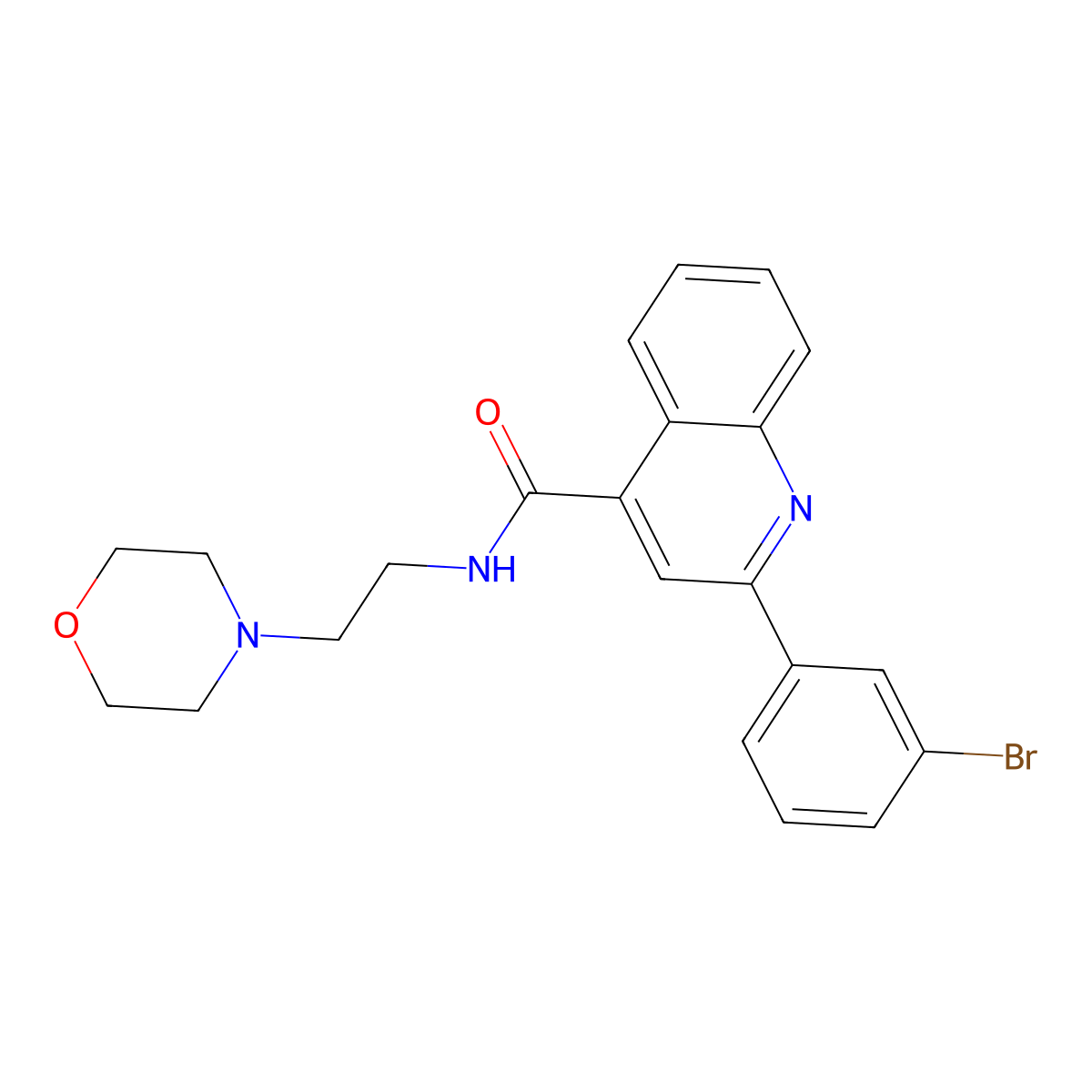 2-(3-bromophenyl)-N-[2-(morpholin-4-yl)ethyl]quinoline-4-carboxamide molecular structure, CAS 353476-79-6