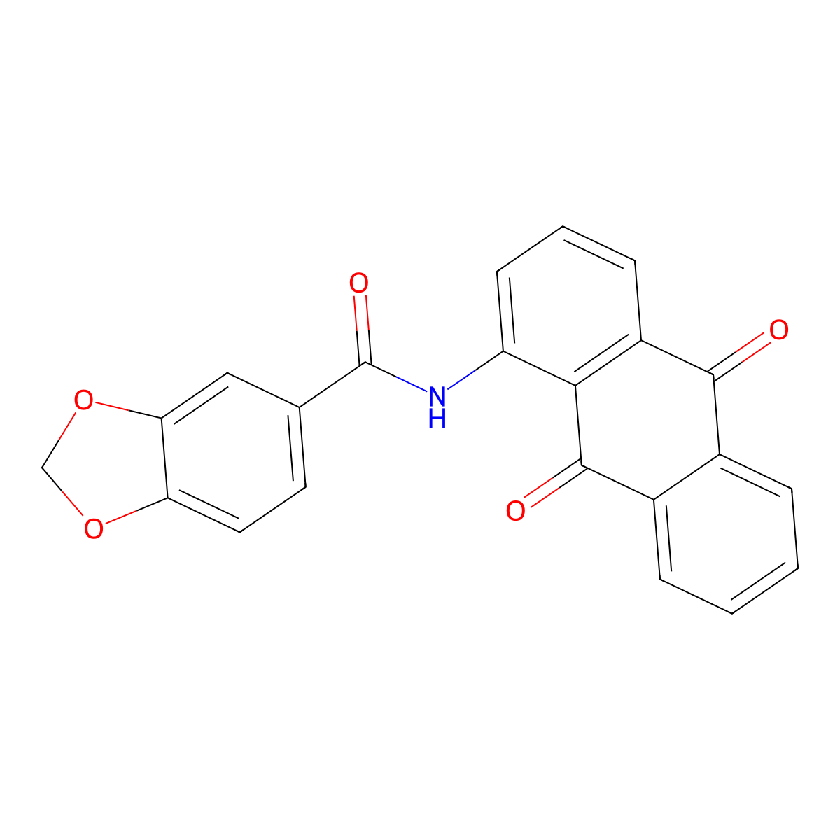N-(9,10-dioxoanthracen-1-yl)-1,3-benzodioxole-5-carboxamide molecular structure, CAS 353476-87-6