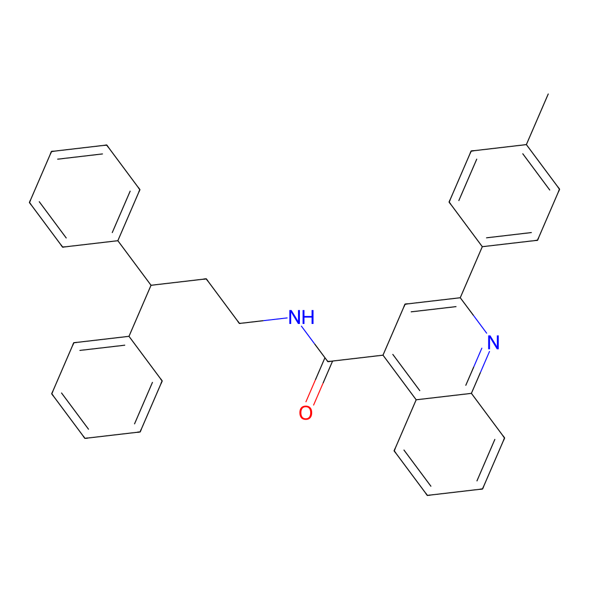 N-(3,3-diphenylpropyl)-2-(4-methylphenyl)quinoline-4-carboxamide molecular structure, CAS 353476-90-1
