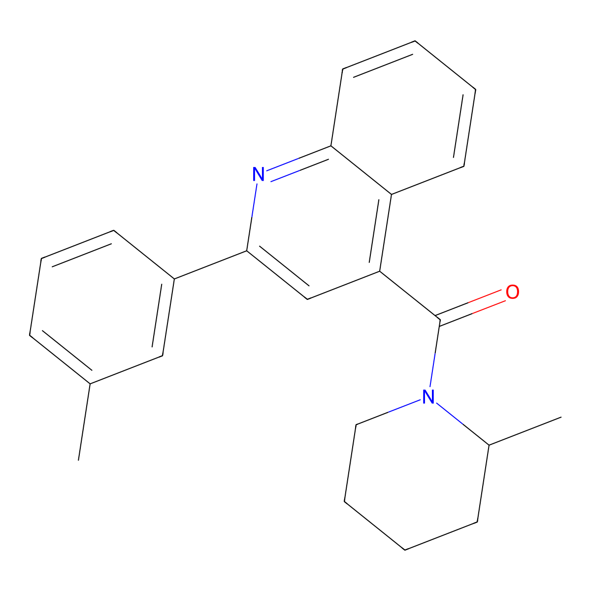 [2-(3-Methylphenyl)quinolin-4-yl]-(2-methylpiperidin-1-yl)methanone molecular structure, CAS 353476-96-7