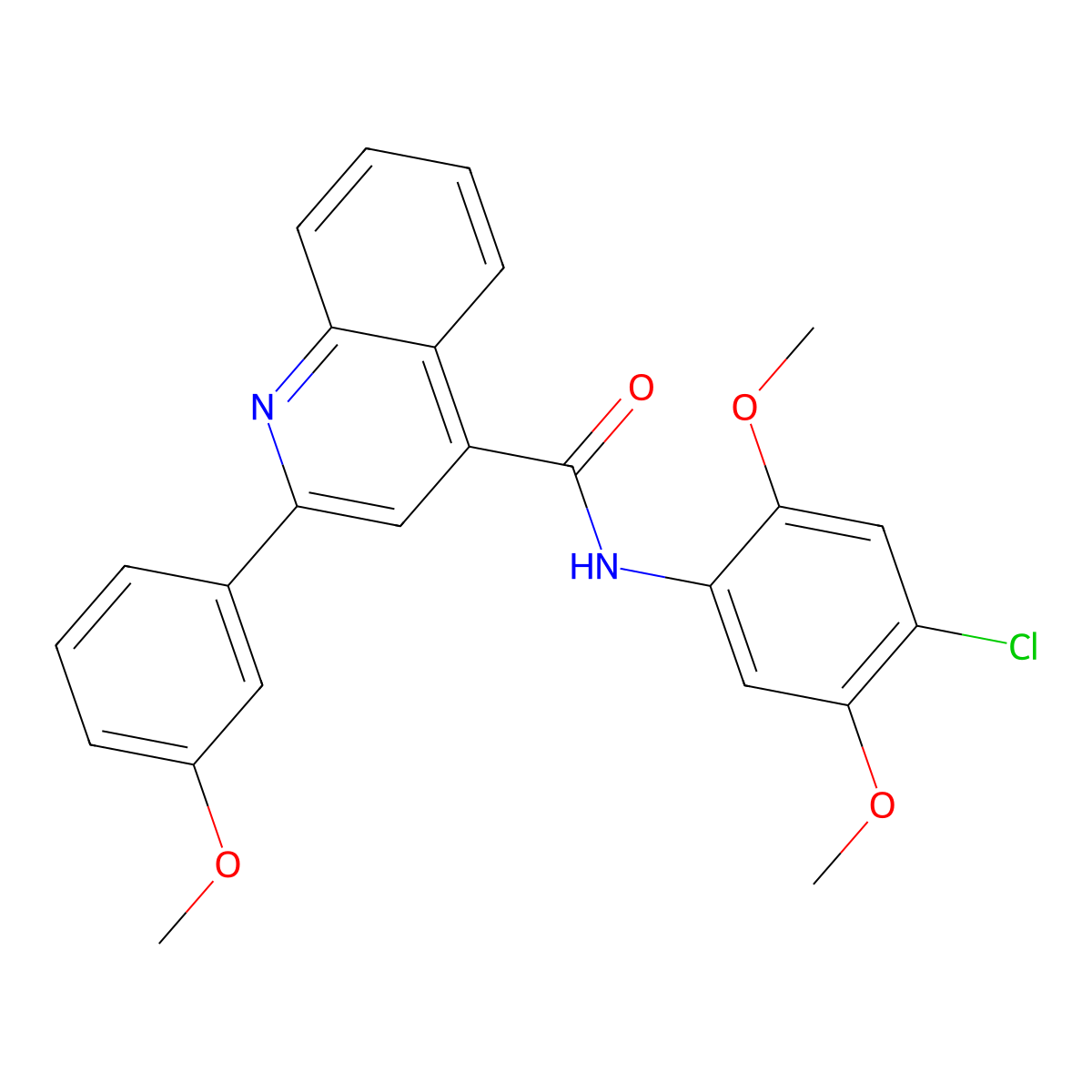 N-(4-chloro-2,5-dimethoxyphenyl)-2-(3-methoxyphenyl)-4-quinolinecarboxamide molecular structure, CAS 353477-46-0