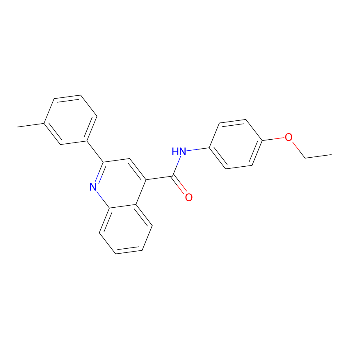 N-(4-ethoxyphenyl)-2-(3-methylphenyl)quinoline-4-carboxamide molecular structure, CAS 353477-53-9