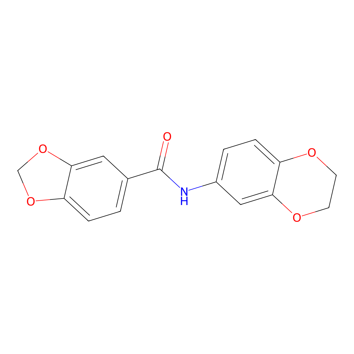 N-(2,3-dihydro-1,4-benzodioxin-6-yl)-1,3-benzodioxole-5-carboxamide molecular structure, CAS 353477-66-4