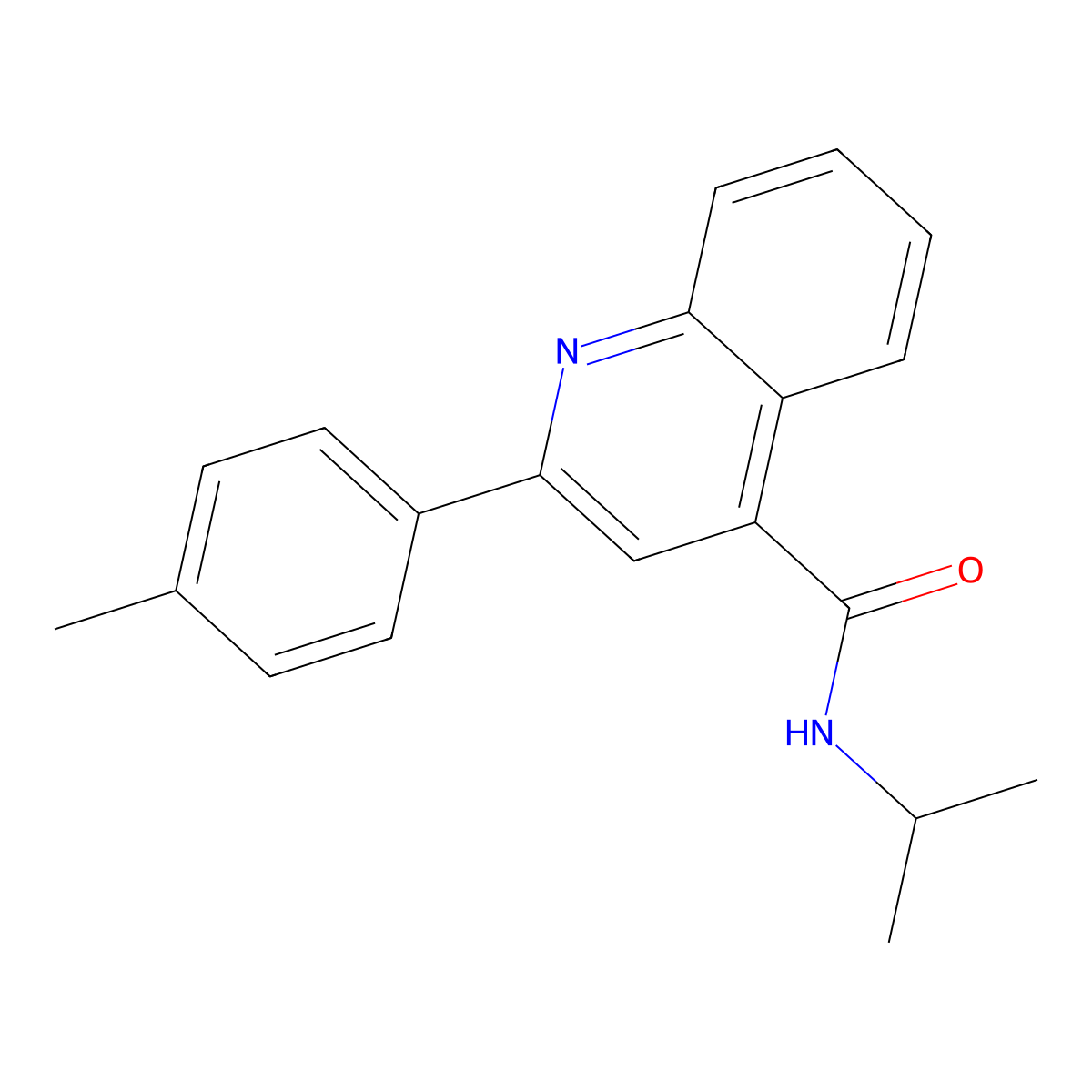 2-(4-methylphenyl)-N-propan-2-ylquinoline-4-carboxamide molecular structure, CAS 353477-70-0