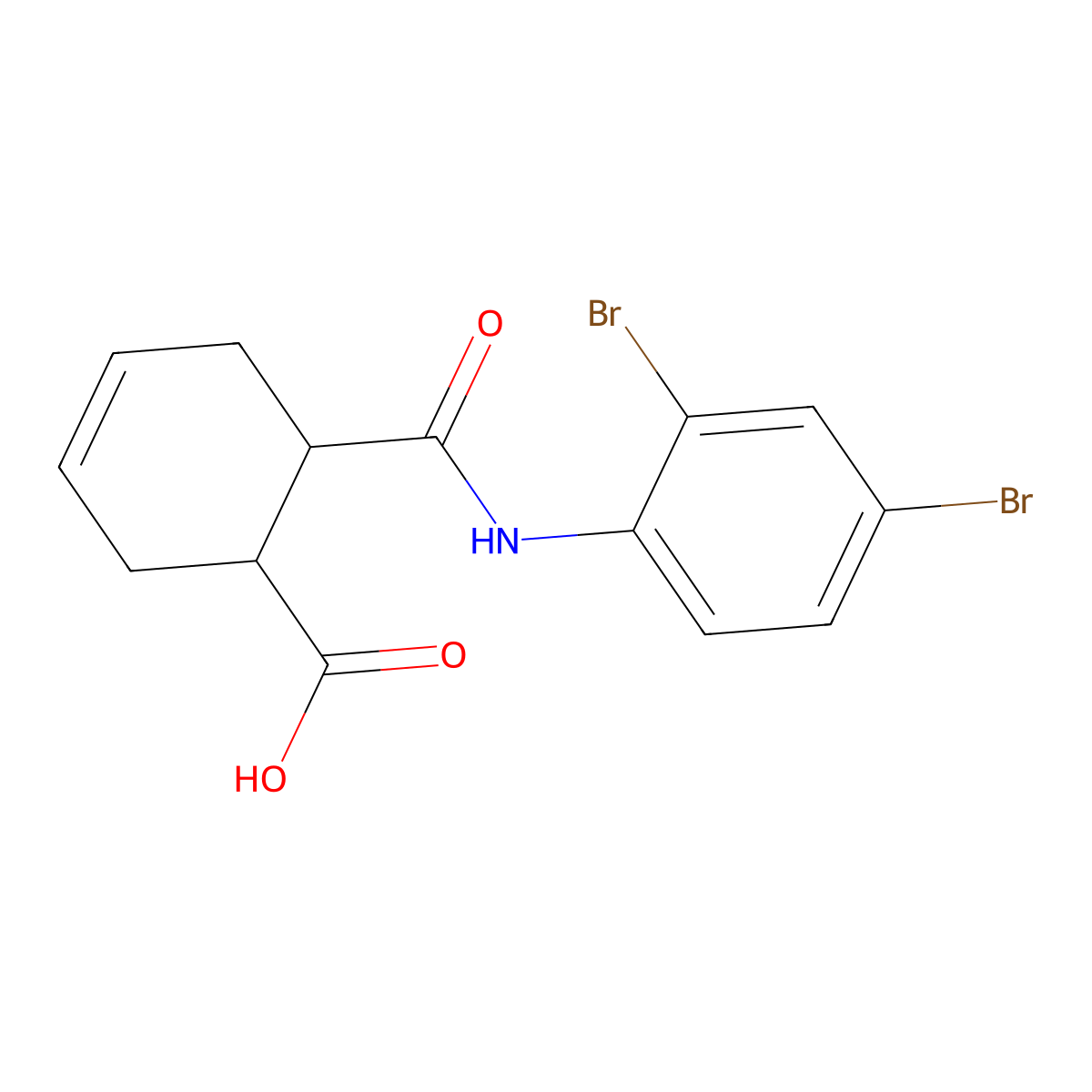 6-[(2,4-Dibromophenyl)carbamoyl]cyclohex-3-ene-1-carboxylic acid molecular structure, CAS 353478-03-2