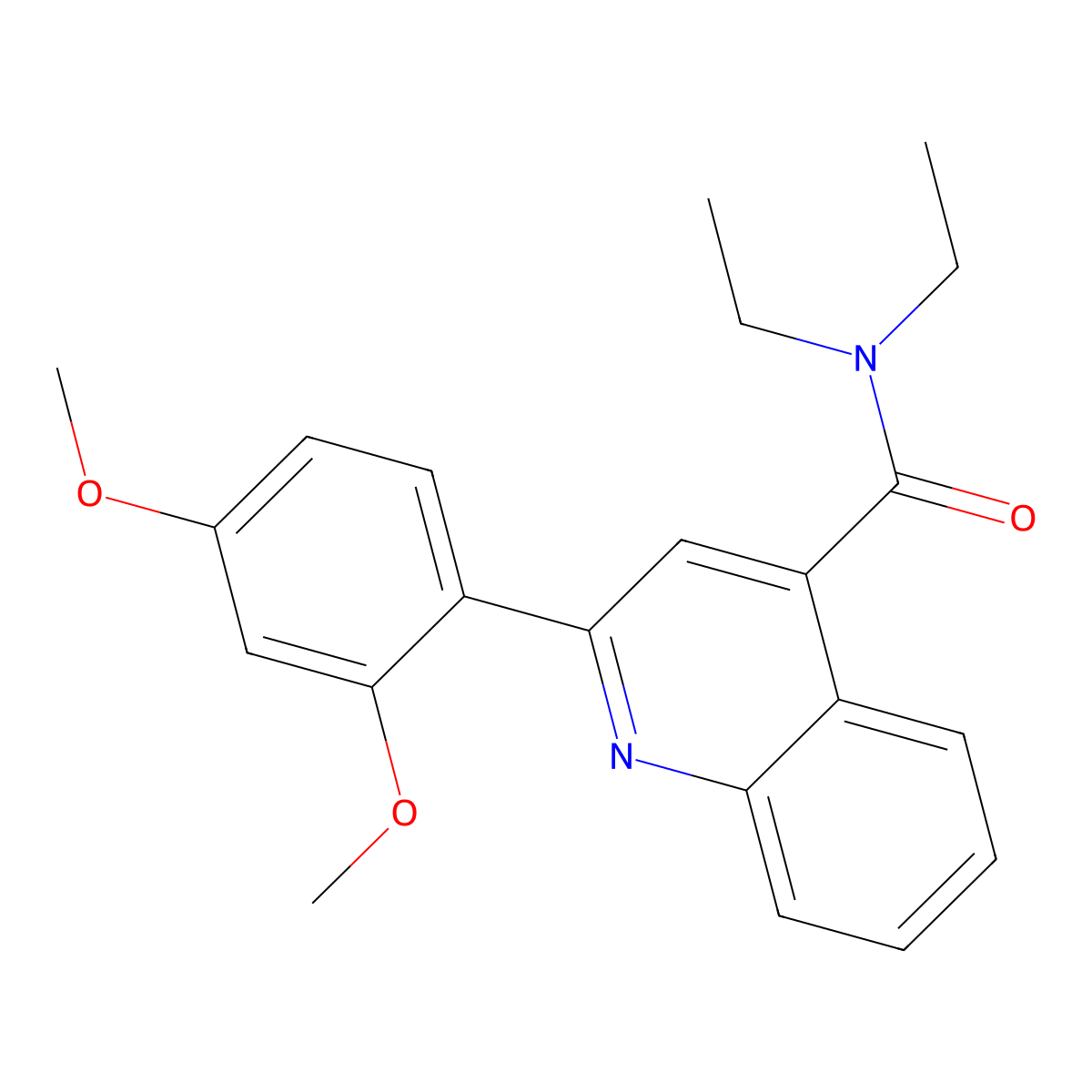 2-(2,4-dimethoxyphenyl)-N,N-diethylquinoline-4-carboxamide molecular structure, CAS 353478-13-4