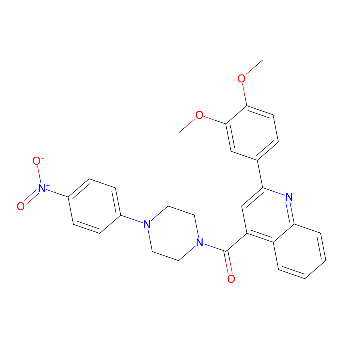[2-(3,4-Dimethoxyphenyl)quinolin-4-yl]-[4-(4-nitrophenyl)piperazin-1-yl]methanone molecular structure, CAS 353478-43-0