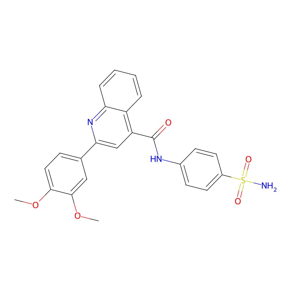 2-(3,4-dimethoxyphenyl)-N-(4-sulfamoylphenyl)quinoline-4-carboxamide molecular structure, CAS 353478-93-0