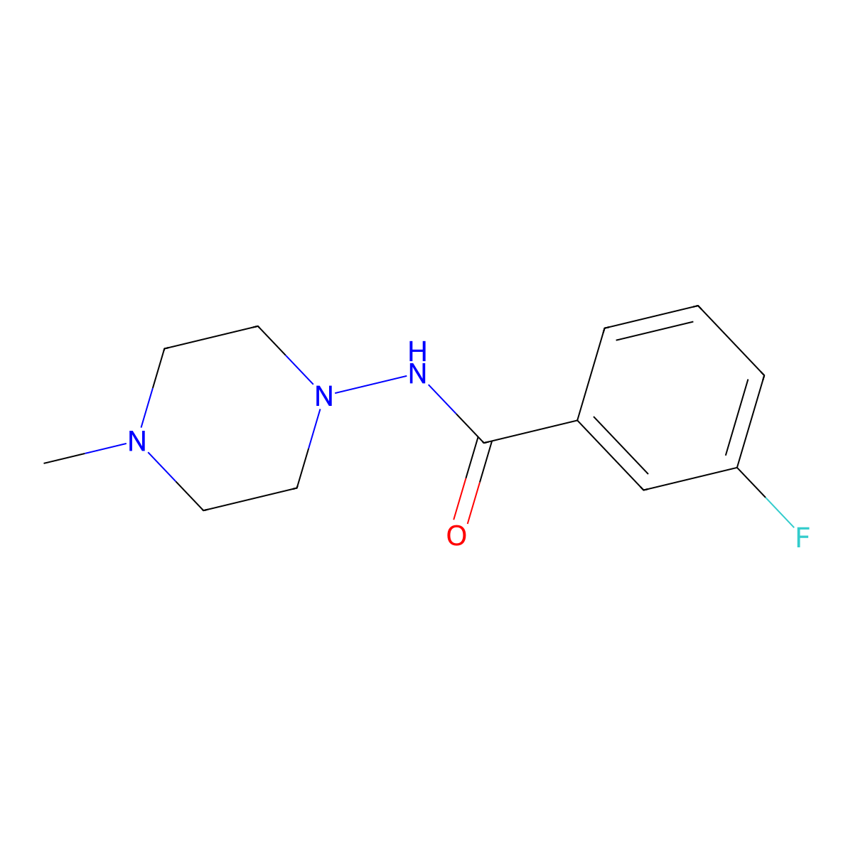 3-fluoro-N-(4-methylpiperazin-1-yl)benzamide molecular structure, CAS 353479-34-2
