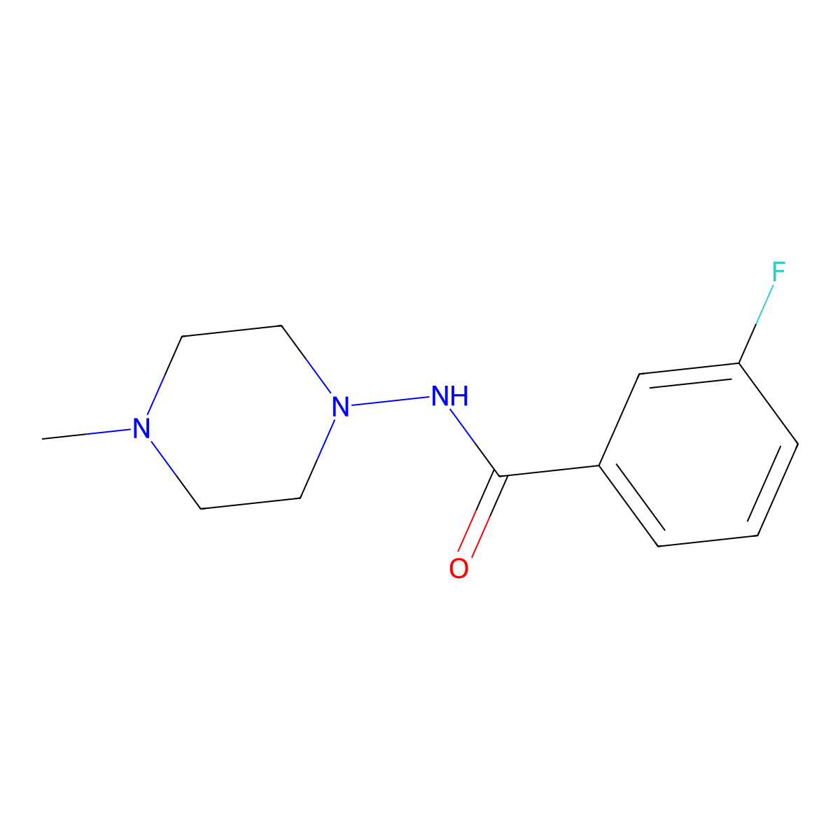 3-fluoro-N-(4-methylpiperazin-1-yl)benzamide molecular structure, CAS 353479-34-2