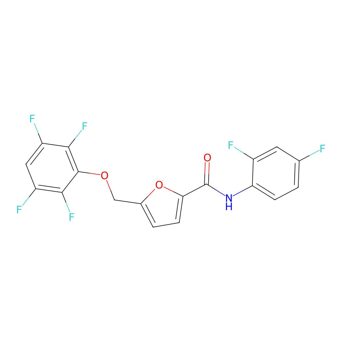 N-(2,4-difluorophenyl)-5-[(2,3,5,6-tetrafluorophenoxy)methyl]furan-2-carboxamide molecular structure, CAS 353479-44-4