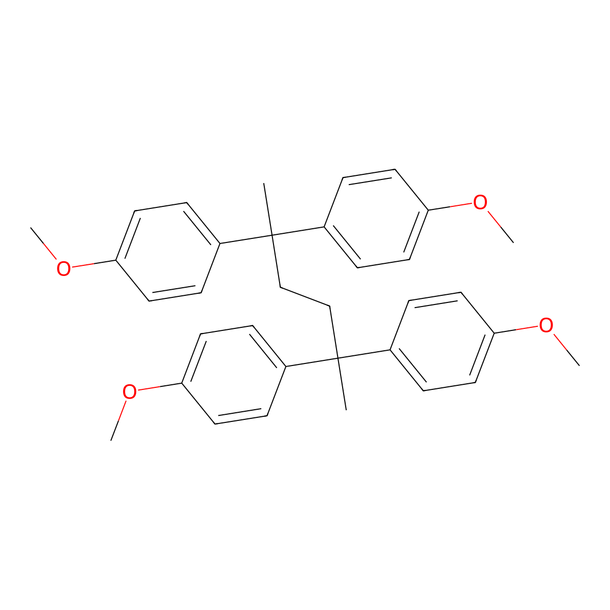 1-Methoxy-4-[1,4,4-tris(4-methoxyphenyl)-1-methylpentyl]benzene molecular structure, CAS 353482-49-2