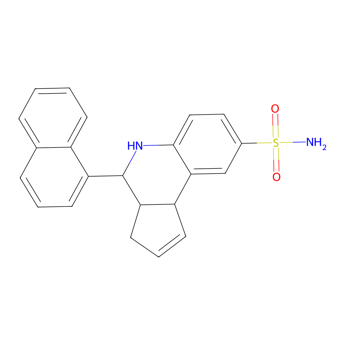 4-naphthalen-1-yl-3a,4,5,9b-tetrahydro-3H-cyclopenta[c]quinoline-8-sulfonamide molecular structure, CAS 353483-92-8