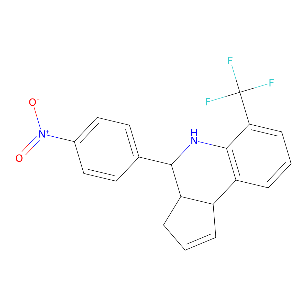 4-(4-nitrophenyl)-6-(trifluoromethyl)-3a,4,5,9b-tetrahydro-3H-cyclopenta[c]quinoline molecular structure, CAS 353484-02-3