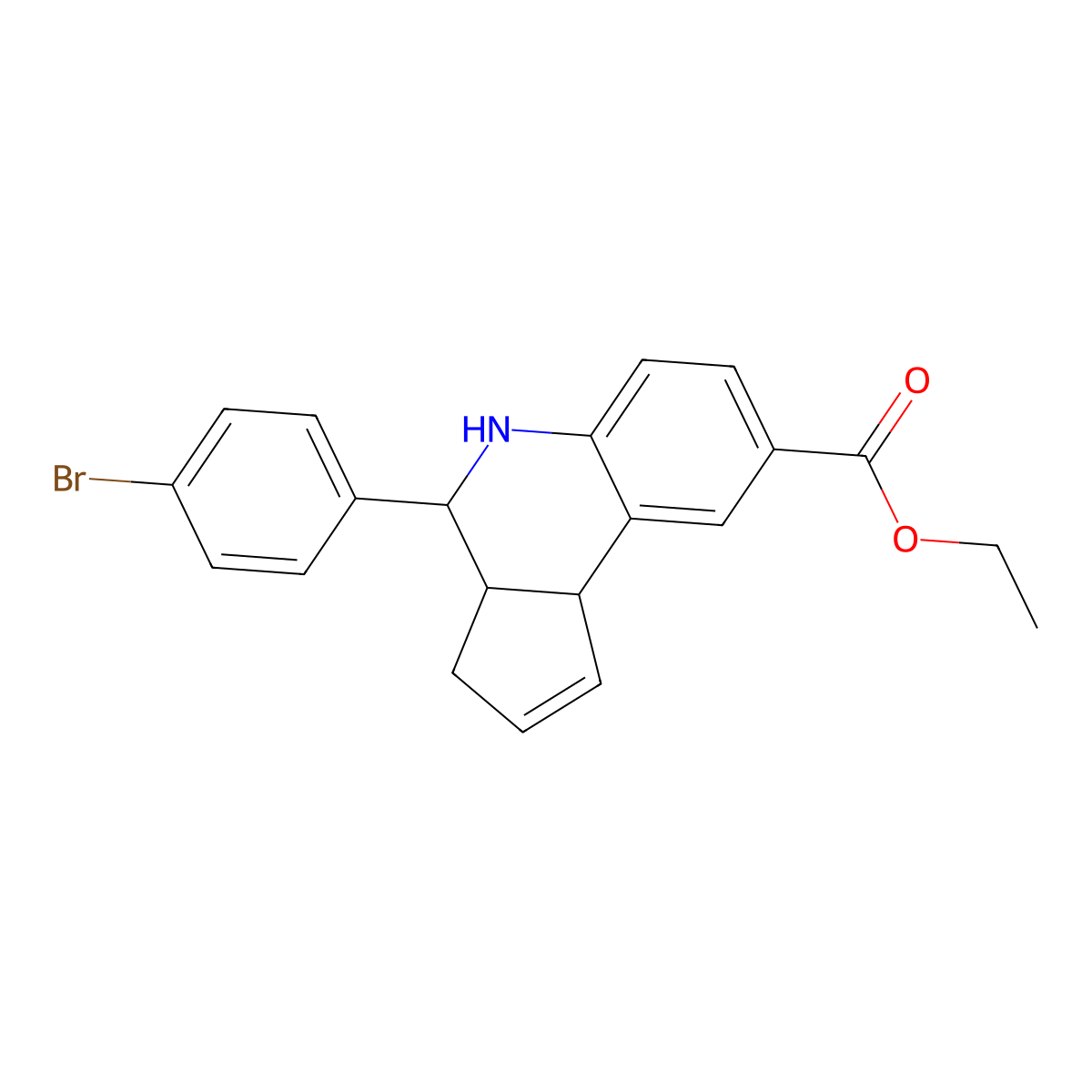 ethyl 4-(4-bromophenyl)-3a,4,5,9b-tetrahydro-3H-cyclopenta[c]quinoline-8-carboxylate molecular structure, CAS 353484-04-5