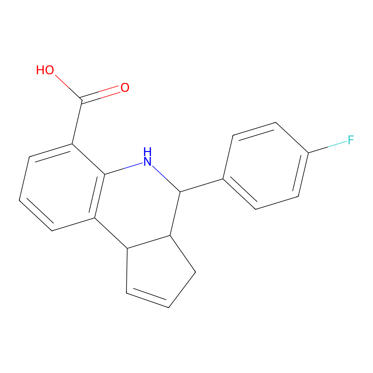 4-(4-fluorophenyl)-3a,4,5,9b-tetrahydro-3H-cyclopenta[c]quinoline-6-carboxylic acid molecular structure, CAS 353484-06-7