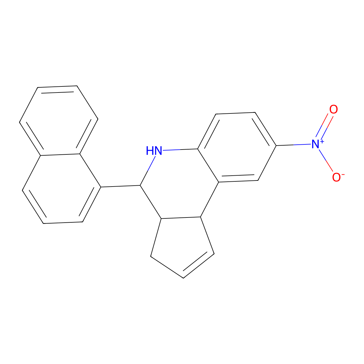 4-Naphthalen-1-yl-8-nitro-3a,4,5,9b-tetrahydro-3H-cyclopenta[c]quinoline molecular structure, CAS 353484-15-8