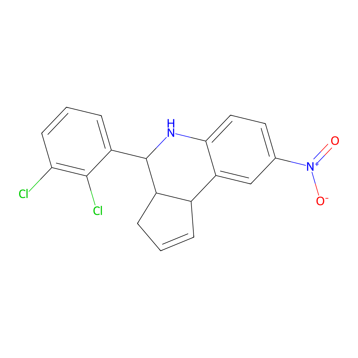 4-(2,3-dichlorophenyl)-8-nitro-3a,4,5,9b-tetrahydro-3H-cyclopenta[c]quinoline molecular structure, CAS 353484-19-2