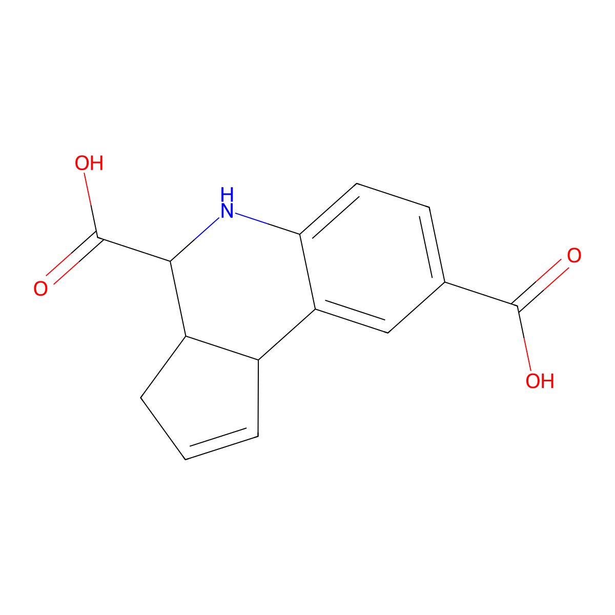 3a,4,5,9b-tetrahydro-3H-cyclopenta[c]quinoline-4,8-dicarboxylic acid molecular structure, CAS 353484-21-6