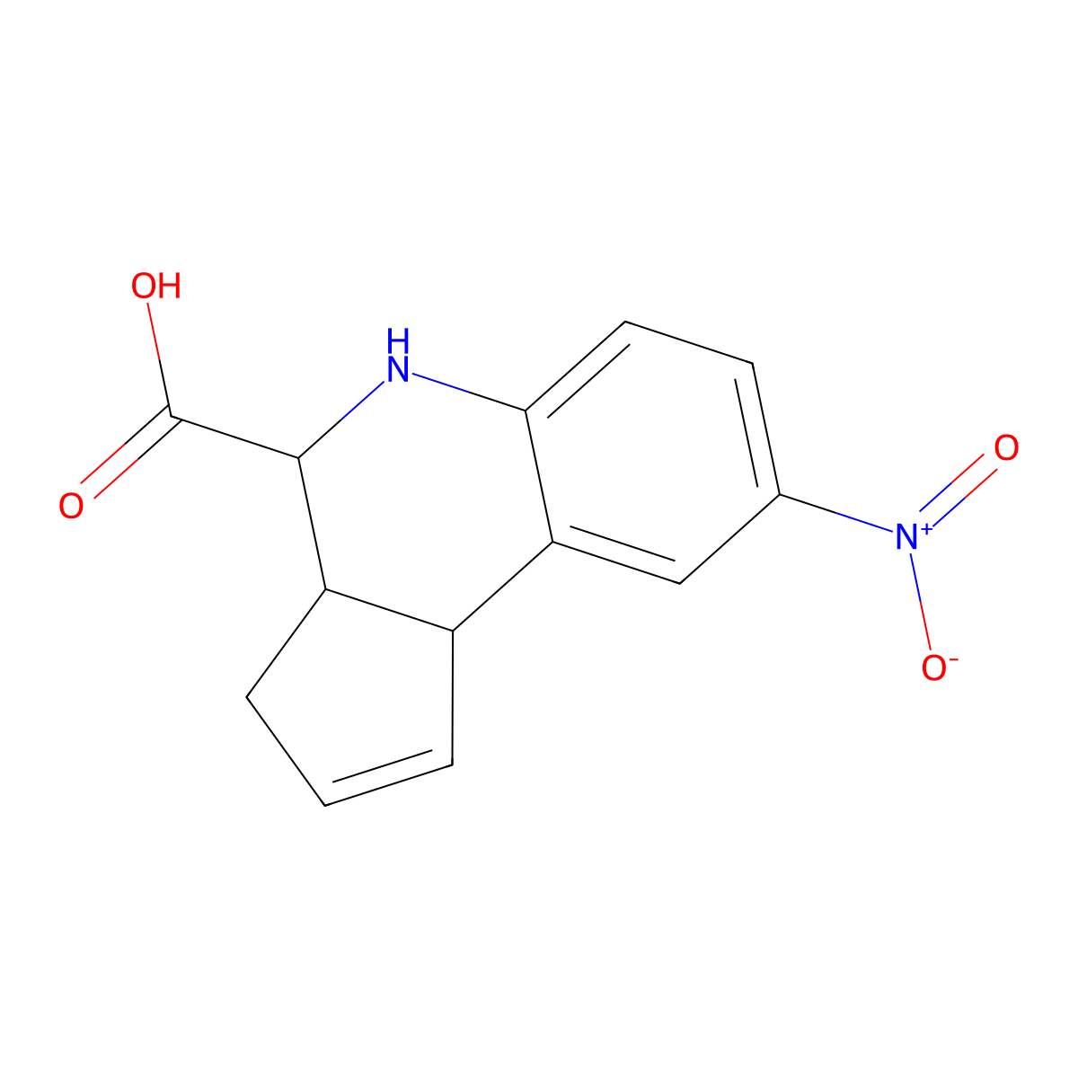 8-Nitro-3a,4,5,9b-tetrahydro-3H-cyclopenta[c]quinoline-4-carboxylic acid molecular structure, CAS 353484-24-9