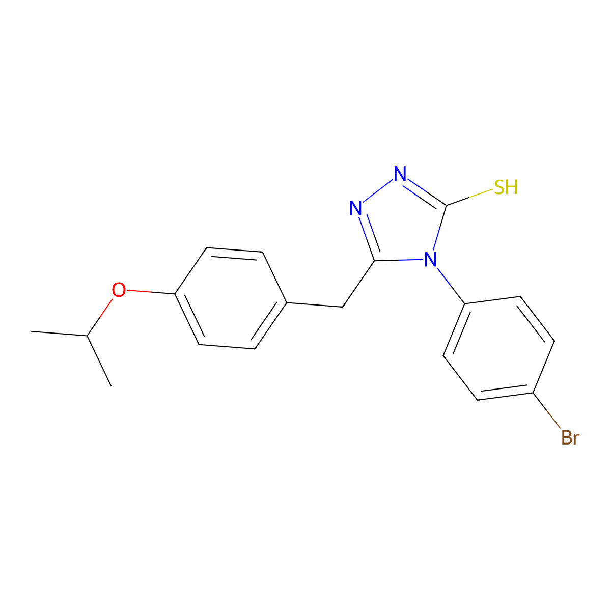 4-(4-bromophenyl)-5-(4-isopropoxybenzyl)-4H-1,2,4-triazole-3-thiol molecular structure, CAS 353484-34-1
