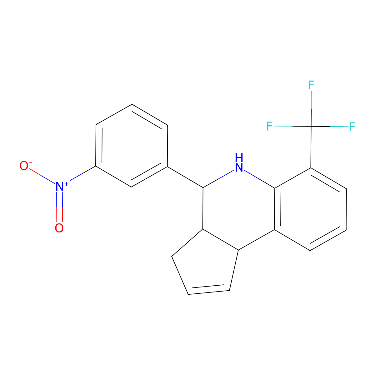 4-{3-nitrophenyl}-6-(trifluoromethyl)-3a,4,5,9b-tetrahydro-3H-cyclopenta[c]quinoline molecular structure, CAS 353484-49-8