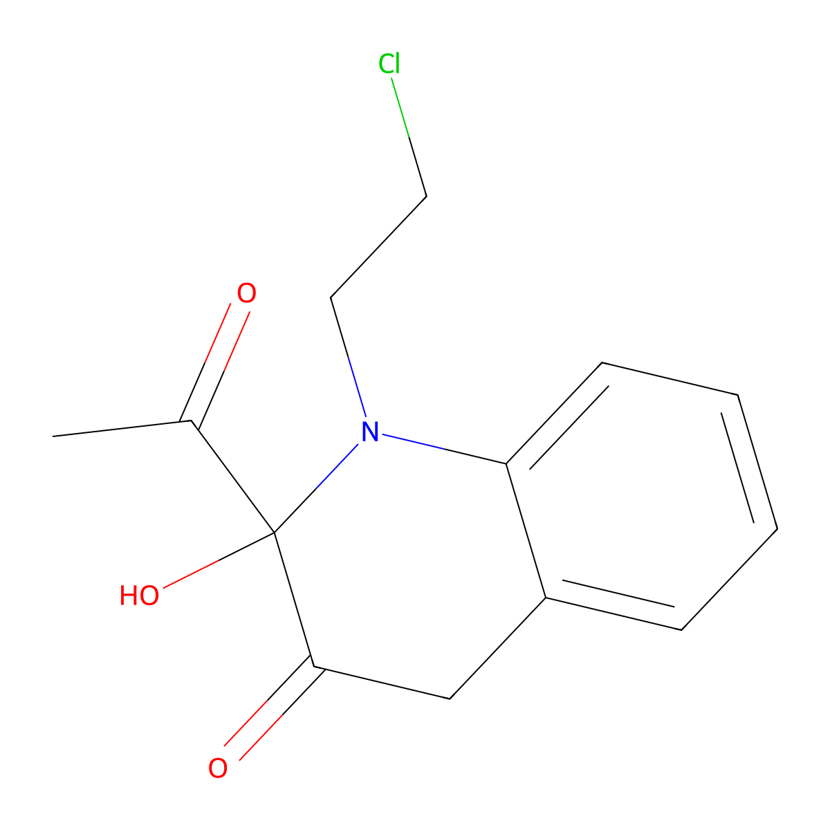 2-acetyl-1-(2-chloroethyl)-2-hydroxy-1,4-dihydro-3(2H)-quinolinone molecular structure, CAS 353484-94-3