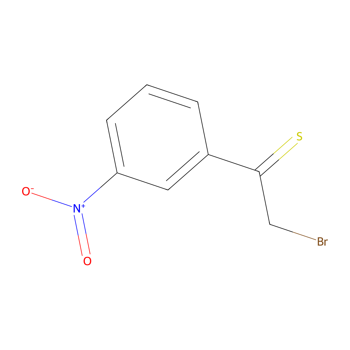 2-Bromo-1-{3-nitrophenyl}ethanethione molecular structure, CAS 353487-37-3