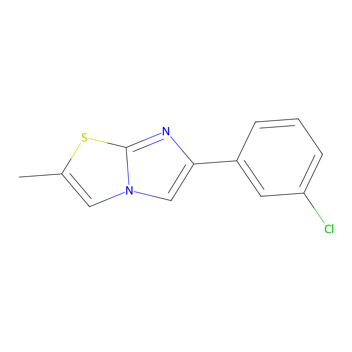 6-(3-Chlorophenyl)-2-methylimidazo(2,1-b)(1,3)thiazole molecular structure, CAS 353487-43-1