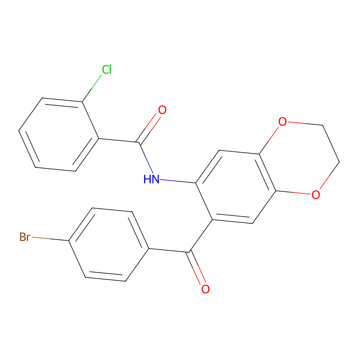 N-[7-(4-bromobenzoyl)-2,3-dihydro-1,4-benzodioxin-6-yl]-2-chlorobenzamide molecular structure, CAS 353487-73-7
