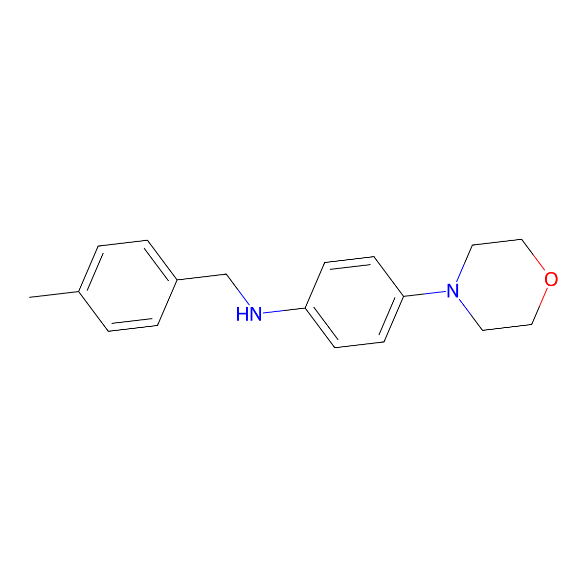 (4-Methylbenzyl)(4-morpholin-4-ylphenyl)amine molecular structure, CAS 353489-79-9