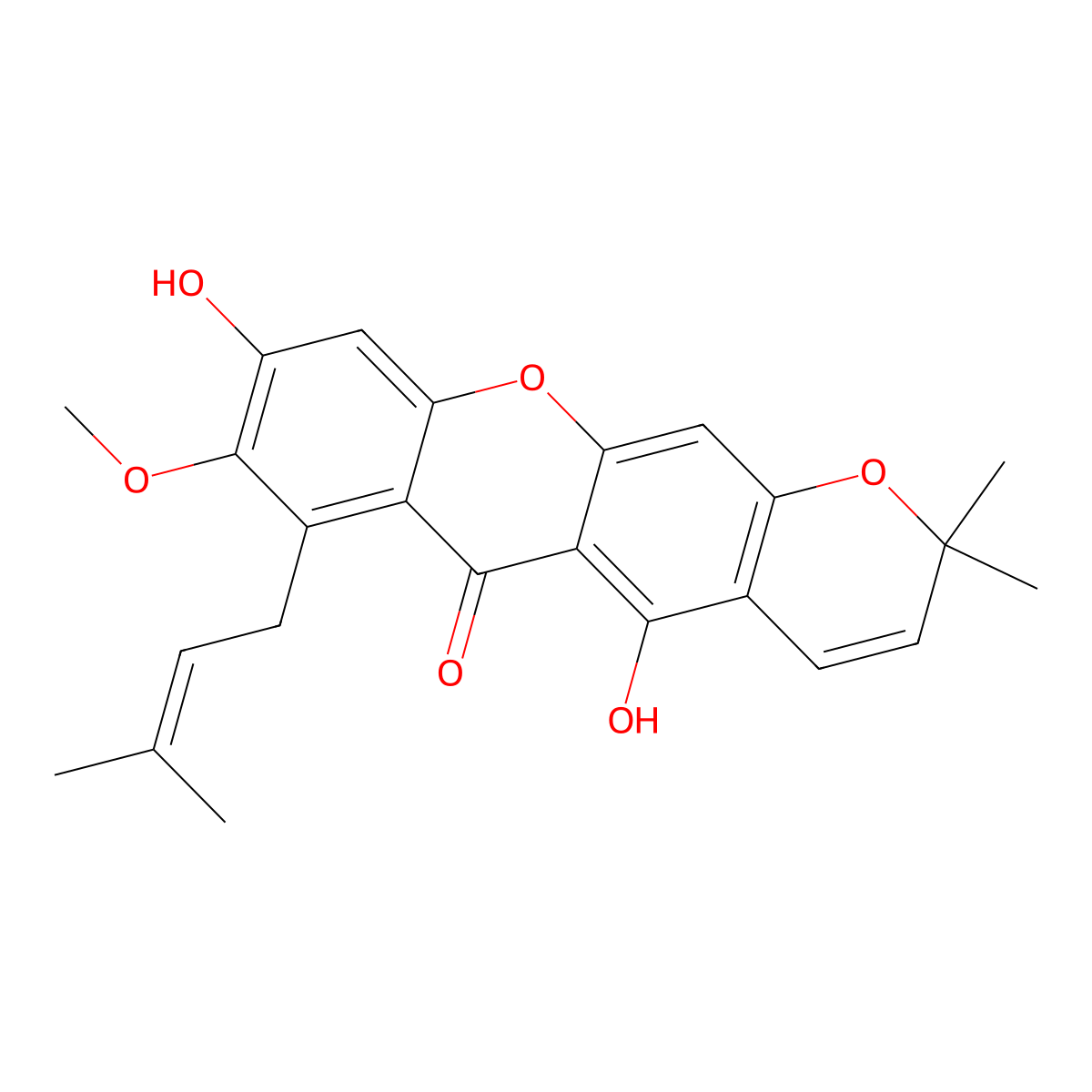 Mangostanin molecular structure, CAS 35349-68-9