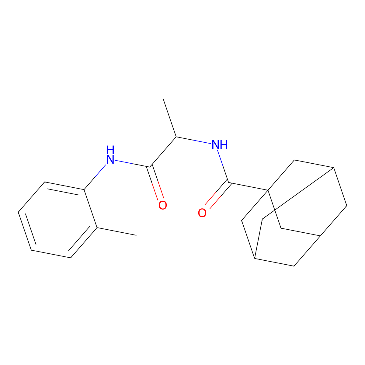 N-[1-(2-methylanilino)-1-oxopropan-2-yl]adamantane-1-carboxamide molecular structure, CAS 353492-17-8